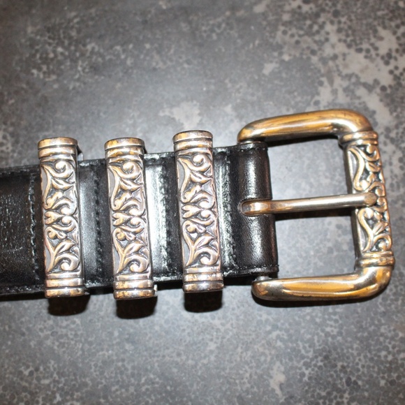Brighton, Black Leather Belt with Silver Buckle NWOT main image 4